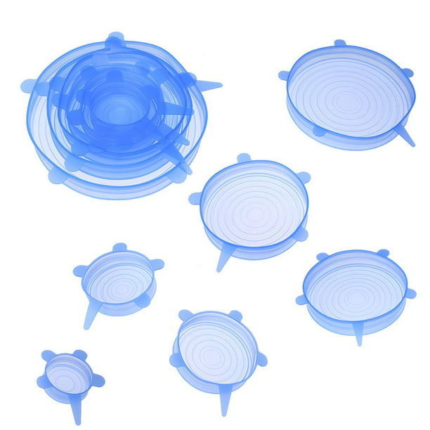 /ND 12pcs Heat Resistant Silicone Stretch Lids Food Wrap Bowl Pan Cover White 